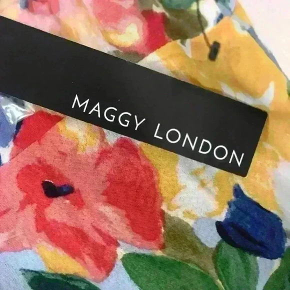 Maggy London Dolman Sleeve Floral A-line Dress - Picture 9 of 10